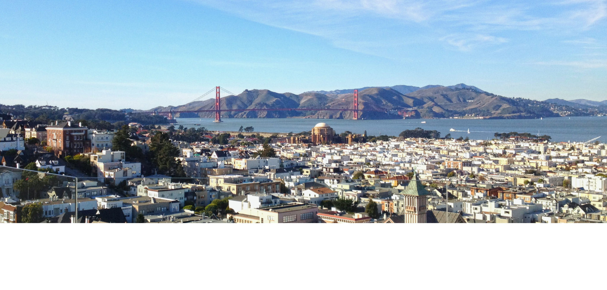 San Francisco skyline with the Golden Gate Bridge